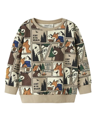 Name It - NMMOswaldy Bru Regular Sweatshirt - Sesame 